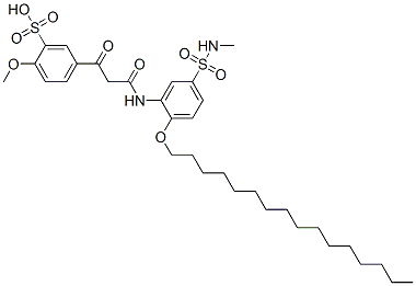 66096-03-5,5-[3-[[2-(hexadecyloxy)-5-[(methylamino)sulphonyl]phenyl]amino]-1,3-dioxopropyl]-2-methoxybenzenesulphonic acid
