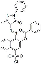 66104-73-2,3-(benzoyloxy)-4-[(4,5-dihydro-3-methyl-5-oxo-1-phenyl-1H-pyrazol-4-yl)azo]naphthalene-1-sulphonyl chloride