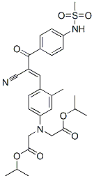 66172-63-2,isopropyl N-[4-[2-cyano-3-[4-[(methylsulphonyl)amino]phenyl]-3-oxo-1-propenyl]-m-tolyl]-N-[2-(1-methylethoxy)-2-oxoethyl]glycinate