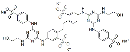 67828-25-5,dipotassium disodium 4,4'-bis[[4-[(2-hydroxyethyl)amino]-6-[(4-sulphonatophenyl)amino]-1,3,5-triazin-2-yl]amino]stilbene-2,2'-disulphonate