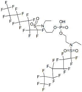 67939-93-9,bis[2-[ethyl[(pentadecafluoroheptyl)sulphonyl]amino]ethyl] hydrogen phosphate