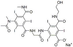 67992-58-9,sodium 3-[[[[3-(acetylmethylamino)-2,4,6-triiodo-5-[(methylamino)carbonyl]benzoyl]amino]acetyl]amino]-5-[[(2-hydroxyethyl)amino]carbonyl]-2,4,6-triiodobenzoate