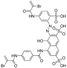 68252-85-7,5-[[4-[(2-bromo-1-oxoallyl)amino]benzoyl]amino]-3-[[5-[(2-bromo-1-oxoallyl)amino]-2-sulphophenyl]azo]-4-hydroxynaphthalene-2,7-disulphonic acid