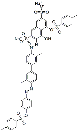 68345-21-1,disodium 3-[[3,3'-dimethyl-4'-[[4-[[(p-tolyl)sulphonyl]oxy]phenyl]azo][1,1'-biphenyl]-4-yl]azo]-4-hydroxy-5-[[(p-tolyl)sulphonyl]oxy]naphthalene-2,7-disulphonate