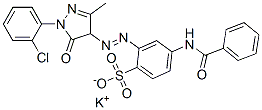 68444-07-5,potassium 4-benzamido-2-[[1-(2-chlorophenyl)-4,5-dihydro-3-methyl-5-oxo-1H-pyrazol-4-yl]azo]benzenesulphonate