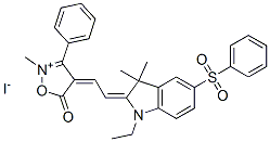 68516-61-0,4-[[1-ethyl-1,3-dihydro-3,3-dimethyl-5-(phenylsulphonyl)-2H-indol-2-ylidene]ethylidene]-4,5-dihydro-2-methyl-5-oxo-3-phenylisoxazolium iodide