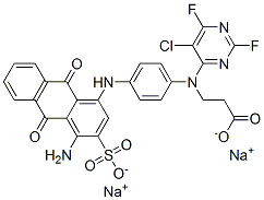 68957-40-4,disodium N-[4-[(4-amino-9,10-dihydro-9,10-dioxo-3-sulphonato-1-anthracenyl)amino]phenyl]-N-(5-chloro-2,6-difluoro-4-pyrimidinyl)-beta-alaninate