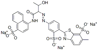 68966-85-8,trisodium 2-[4-[[2-hydroxy-1-[[(4-sulphonato-1-naphthyl)amino]carbonyl]propyl]azo]sulphonatophenyl]-6-methylbenzothiazole-7-sulphonate