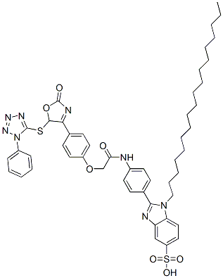 68978-46-1,2-[4-[[[4-[2,5-dihydro-2-oxo-5-[(1-phenyl-1H-tetrazol-5-yl)thio]-4-oxazolyl]phenoxy]acetyl]amino]phenyl]-1-octadecyl-1H-benzimidazole-5-sulphonic acid