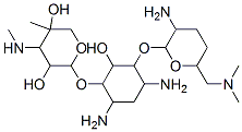 69375-06-0,2-[4,6-diamino-3-[3-amino-6-(dimethylaminomethyl)oxan-2-yl]oxy-2-hydro xy-cyclohexyl]oxy-5-methyl-4-methylamino-oxane-3,5-diol