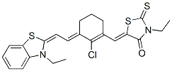 69415-10-7,4-THIAZOLIDINONE, 5-[[2-CHLORO-3-[(3-ETHYL-2(3H)-BENZOTHIAZOLYLIDENE)ETHYLIDENE]-1-CYCLOHEXEN-1-YL]METHYLENE]-3-ETHYL-2-THIOXO-