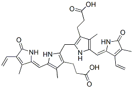 69853-43-6,3-[2-[3-(2-Carboxy-ethyl)-4-methyl-5-(3-methyl-5-oxo-4-vinyl-1,5-dihydro-pyrrol-2-ylidenemethyl)-1H-pyrrol-2-ylmethyl]-4-methyl-5-(4-methyl-5-oxo-3-vinyl-1,5-dihydro-pyrrol-2-ylidenemethyl)-1H-pyrrol-3-yl]-propionic acid