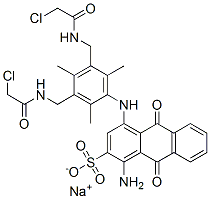 80010-51-1,sodium 1-amino-4-[[3,5-bis[[(chloroacetyl)amino]methyl]-2,4,6-trimethylphenyl]amino]-9,10-dihydro-9,10-dioxoanthracene-2-sulphonate