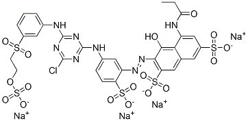 80019-42-7,tetrasodium 3-[[5-[[4-chloro-6-[[3-[[2-(sulphonatooxy)ethyl]sulphonyl]phenyl]amino]-1,3,5-triazin-2-yl]amino]-2-sulphonatophenyl]azo]-4-hydroxy-5-[(1-oxopropyl)amino]naphthalene-2,7-disulphonate
