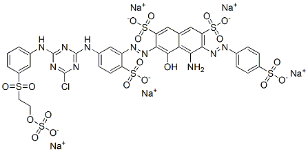 80156-94-1,2,7-Naphthalenedisulfonic acid, 4-amino-6-[[5-[[4-chloro-6-[[3-[[2-(sulfooxy)ethyl]sulfonyl]phenyl]amino]-1,3,5-triazin-2-yl]amino]-2-sulfophenyl]azo]-5-hydroxy-3-[(4-sulfophenyl)azo]-, pentasodium salt