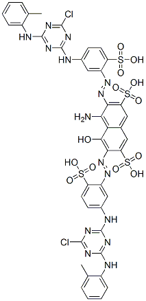 81173-72-0,4-amino-3,6-bis[[5-[[4-chloro-6-[(o-tolyl)amino]-1,3,5-triazin-2-yl]amino]-2-sulphophenyl]azo]-5-hydroxynaphthalene-2,7-disulphonic acid