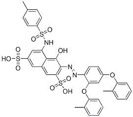 81241-67-0,3-[[2,4-bis(2-methylphenoxy)phenyl]azo]-4-hydroxy-5-[[(p-tolyl)sulphonyl]amino]naphthalene-2,7-disulphonic acid