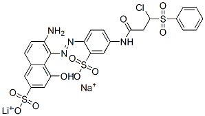 83006-76-2,lithium sodium 6-amino-5-[[4-[[3-chloro-1-oxo-3-(phenylsulphonyl)propyl]amino]-2-sulphonatophenyl]azo]-4-hydroxynaphthalene-2-sulphonate