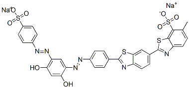 83027-32-1,disodium 2'-[4-[[2,4-dihydroxy-5-[(4-sulphonatophenyl)azo]phenyl]azo]phenyl]-6-methyl[2,6'-bibenzothiazole]-7-sulphonate
