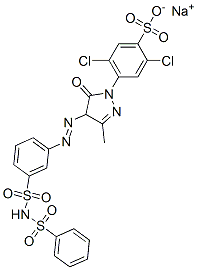 83027-47-8,2,5-dichloro-4-[4,5-dihydro-3-methyl-5-oxo-4-[[3-[[(phenylsulphonyl)amino]sulphonyl]phenyl]azo]-1H-pyrazol-1-yl]benzenesulphonic acid, sodium salt