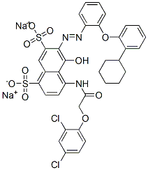83027-52-5,disodium 6-[[2-(2-cyclohexylphenoxy)phenyl]azo]-4-[[(2,4-dichlorophenoxy)acetyl]amino]-5-hydroxynaphthalene-1,7-disulphonate