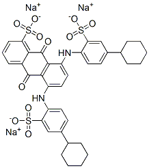 83027-62-7,5,8-bis[(4-cyclohexyl-2-sulphophenyl)amino]-9,10-dihydro-9,10-dioxoanthracenesulphonic acid, sodium salt