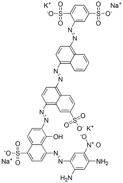 83221-45-8,2-[[4-[[4-[[8-[(2,4-diamino-5-nitrophenyl)azo]-1-hydroxy-5-sulpho-2-naphthyl]azo]-6-sulpho-1-naphthyl]azo]-1-naphthyl]azo]benzene-1,4-disulphonic acid, potassium sodium salt