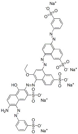 83221-48-1,pentasodium 5-[[6-amino-1-hydroxy-3-sulphonato-5-[(3-sulphonatophenyl)azo]-2-naphthyl]azo]-6-ethoxy-8-[[7-sulphonato-4-[(3-sulphonatophenyl)azo]naphthyl]azo]naphthalene-2-sulphonate