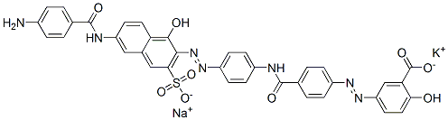 83221-59-4,potassium sodium 5-[[4-[[[4-[[6-[(4-aminobenzoyl)amino]-1-hydroxy-3-sulphonato-2-naphthyl]azo]phenyl]amino]carbonyl]phenyl]azo]salicylate