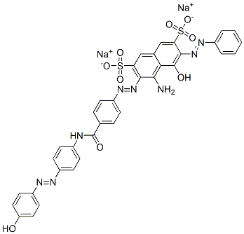 83221-66-3,4-amino-5-hydroxy-3-[[4-[[[4-[(4-hydroxyphenyl)azo]phenyl]amino]carbonyl]phenyl]azo]-6-(phenylazo)naphthalene-2,7-disulphonic acid, sodium salt