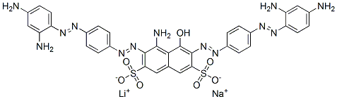 83221-72-1,4-amino-3,6-bis[[4-[(2,4-diaminophenyl)azo]phenyl]azo]-5-hydroxynaphthalene-2,7-disulphonic acid, lithium sodium salt