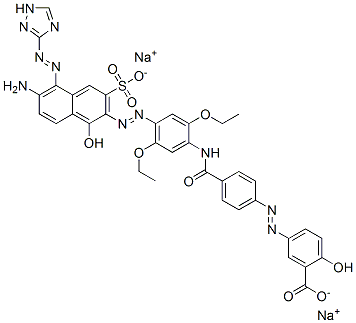 83249-32-5,disodium 5-[[4-[[[4-[[6-amino-1-hydroxy-3-sulphonato-5-(1H-1,2,4-triazole-3-ylazo)-2-naphthyl]azo]-2,5-diethoxyphenyl]amino]carbonyl]phenyl]azo]salicylate