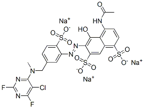 83399-77-3,4-(acetylamino)-6-[[5-[[(5-chloro-2,6-difluoro-4-pyrimidinyl)methylamino]methyl]-2-sulphophenyl]azo]-5-hydroxynaphthalene-1,7-disulphonic acid, sodium salt
