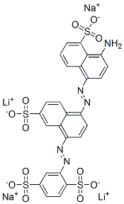 83399-86-4,2-[[4-[(4-amino-5-sulpho-1-naphthyl)azo]-7-sulpho-1-naphthyl]azo]benzene-1,4-disulphonic acid, lithium sodium salt