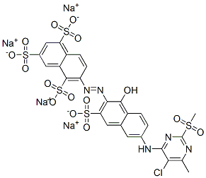 83399-96-6,6-[[6-[[5-chloro-6-methyl-2-(methylsulphonyl)-4-pyrimidinyl]amino]-1-hydroxy-3-sulpho-2-naphthyl]azo]naphthalene-1,3,5-trisulphonic acid, sodium salt