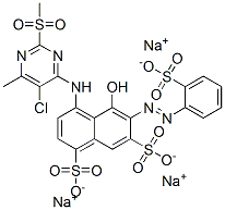 83400-14-0,4-[[5-chloro-2-mesyl-6-methyl-4-pyrimidinyl]amino]-5-hydroxy-6-[(o-sulphophenyl)azo]naphthalene-1,7-disulphonic acid, sodium salt
