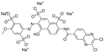 83400-19-5,tetrasodium 2-[[(2,3-dichloro-6-quinoxalinyl)carbonyl]amino]-5-hydroxy-6-[(4-methoxy-2,5-disulphonatophenyl)azo]naphthalene-1,7-disulphonate