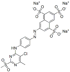 83400-23-1,7-[[4-[[5-chloro-6-methyl-2-(methylsulphonyl)-4-pyrimidinyl]amino]phenyl]azo]naphthalene-1,3,5-trisulphonic acid, sodium salt