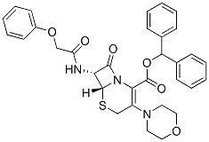 83673-99-8,diphenylmethyl (6R-trans)-3-morpholino-8-oxo-7-(phenoxyacetamido)-5-thia-1-azabicyclo[4.2.0]oct-2-ene-2-carboxylate