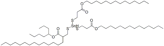 83898-48-0,tetradecyl 5-octyl-9-oxo-5-[[3-oxo-3-(tetradecyloxy)propyl]thio]-10-oxa-4,6-dithia-5-stannatetracosanoate