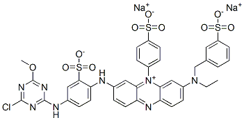83929-56-0,dihydrogen 3-[[4-[(4-chloro-6-methoxy-1,3,5-triazin-2-yl)amino]-2-sulphonatophenyl]amino]-7-[ethyl[(3-sulphonatophenyl)methyl]amino]-5-(4-sulphonatophenyl)phenazinium, disodium salt