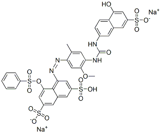 83949-44-4,disodium hydrogen 4-[[4-[[[(5-hydroxy-7-sulphonato-2-naphthyl)amino]carbonyl]amino]-5-methoxy-o-tolyl]azo]-5-[(phenylsulphonyl)oxy]naphthalene-2,7-disulphonate