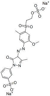84083-09-0,disodium m-[4,5-dihydro-4-[[2-methoxy-5-methyl-4-[[2-(sulphonatooxy)ethyl]sulphonyl]phenyl]azo]-3-methyl-5-oxo-1H-pyrazol-1-yl]benzenesulphonate