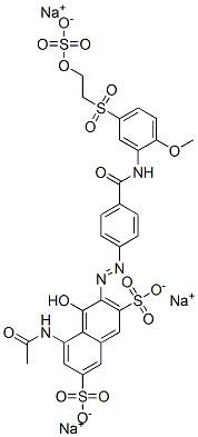 84083-10-3,trisodium 5-(acetylamino)-4-hydroxy-3-[[4-[[[2-methoxy-5-[[2-(sulphonatooxy)ethyl]sulphonyl]phenyl]amino]carbonyl]phenyl]azo]naphthalene-2,7-disulphonate