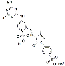 84100-05-0,disodium 4-[(4-amino-6-chloro-1,3,5-triazin-2-yl)amino]-2-[[4,5-dihydro-3-methyl-5-oxo-1-(4-sulphonatophenyl)-1H-pyrazol-4-yl]azo]benzenesulphonate