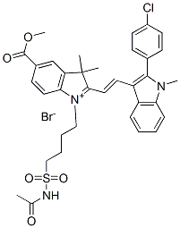 84100-41-4,1-[4-[(acetylamino)sulphonyl]butyl]-2-[2-[2-(4-chlorophenyl)-1-methyl-1H-indol-3-yl]vinyl]-5-(methoxycarbonyl)-3,3-dimethyl-3H-indolium bromide