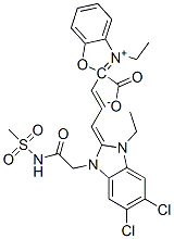 84100-63-0,2-[3-[5,6-dichloro-1-ethyl-1,3-dihydro-3-[2-(mesylamino)-2-oxoethyl]-2H-benzimidazol-2-ylidene]prop-1-enyl]-3-ethylbenzoxazolium--ate