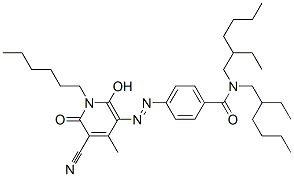 84166-98-3,4-[(5-cyano-1-hexyl-1,6-dihydro-2-hydroxy-4-methyl-6-oxo-3-pyridyl)azo]-N,N-bis(2-ethylhexyl)benzamide