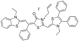 84434-28-6,3-allyl-5-[2-(3-ethylbenzothiazol-2(3H)-ylidene)-1-phenylethylidene]-2-[(3-ethyl-4,5-diphenylthiazol-2(3H)-ylidene)methyl]-4-oxothiazolium iodide