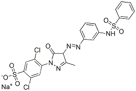 84434-54-8,sodium 2,5-dichloro-4-[4,5-dihydro-3-methyl-5-oxo-4-[[3-[(phenylsulphonyl)amino]phenyl]azo]-1H-pyrazol-1-yl]benzenesulphonate